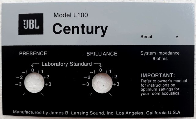 Tem JBL century 100-1